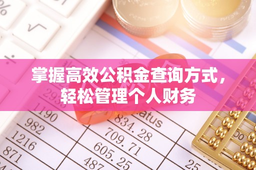 仁化掌握高效公积金查询方式，轻松管理个人财务