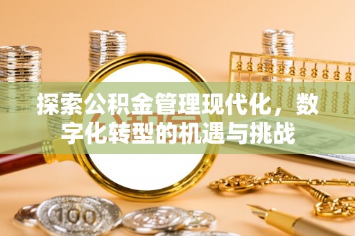 仁化探索公积金管理现代化，数字化转型的机遇与挑战