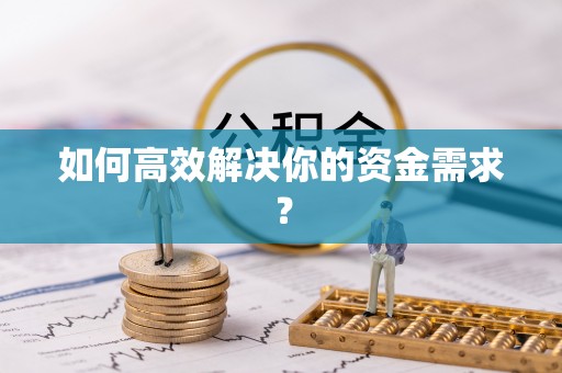 仁化如何高效解决你的资金需求？